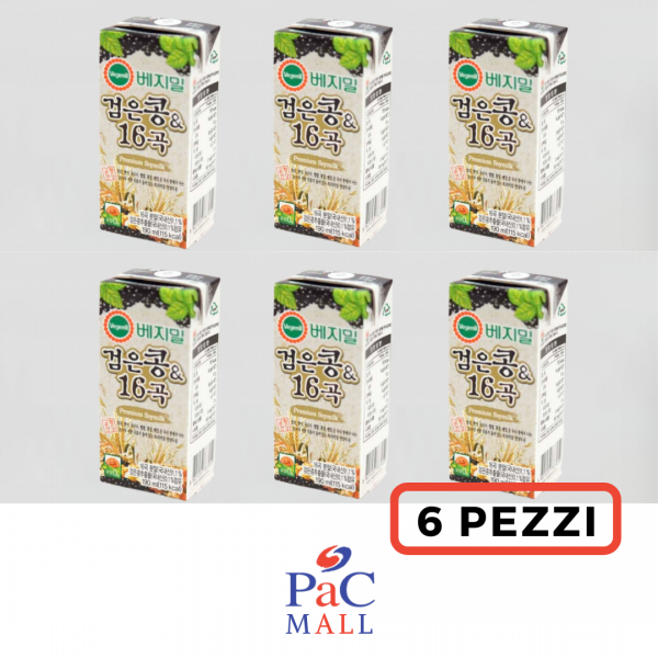 PROMO 6 X VEGEMIL LATTE DI SOIA NERA CON 16 CEREALI 16곡두유 - 190 ML