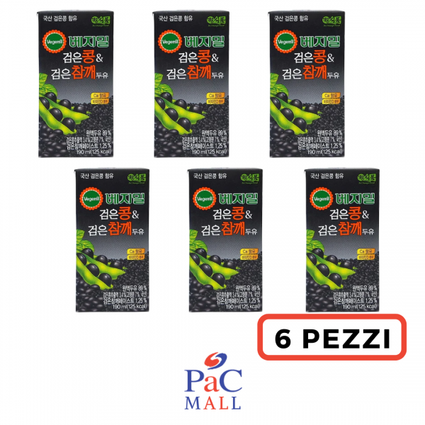 PROMO 6 X  VEGEMIL SOY DRINK (BLACK BEAN & SESAME SEED 검은콩참깨두유- 190 ML
