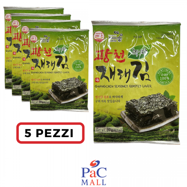 PROMO 5 X ALGHE CONDITE CON OLIO DI SESAMO (20G)- 광천 녹차재래김(전장)