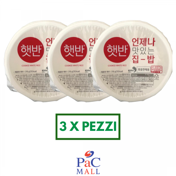 PROMO 3 x CJ BIBIGO RISO BIANCO COTTO 햇반 (SCALDARE IN MICROONDE) - 210g  *SCAD 19/GEN/2026