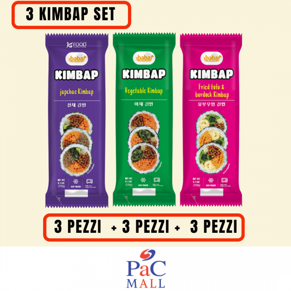 Kimbap Set ( 9 pezzi ) - 3 confezioni x 3 tipi kimbap (김밥3종x3세트)