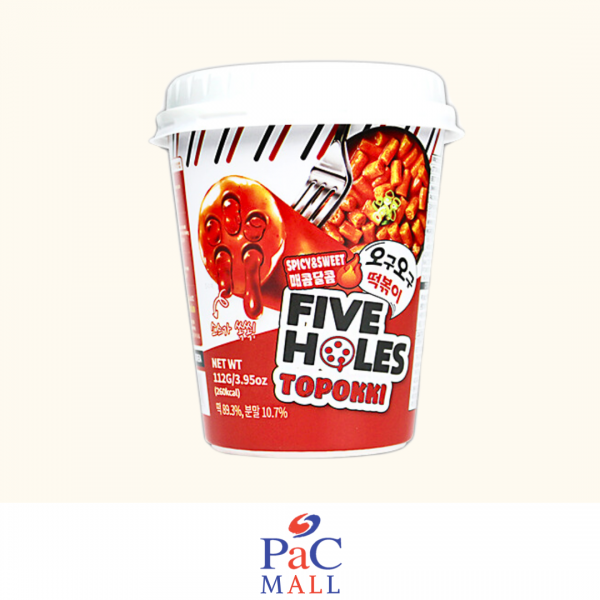 PAC 오구오구 매콤달콤 떡볶이 Topokki Five Holes Spicy & Sweet 112g