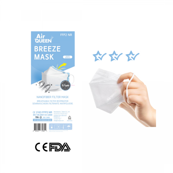 PROMO 50 x AIR QUEEN BREEZE MASK - MASCHERINA FILTRANTE FFP2 NR (MADE IN KOREA)