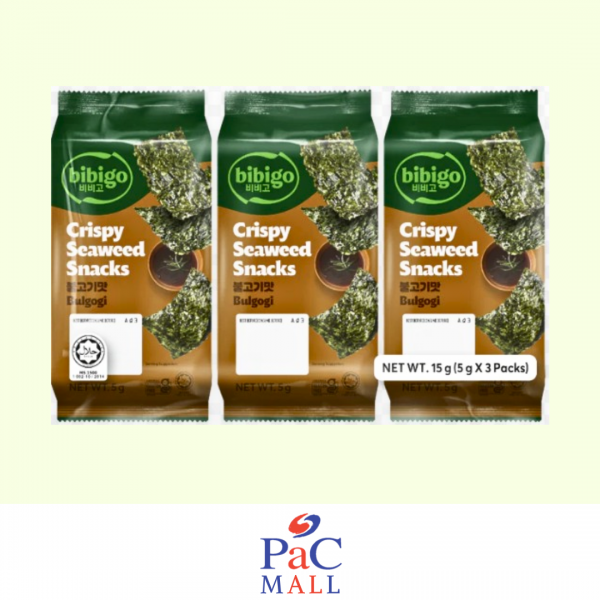 BIBIGO CRISPY SEAWEED SNACKS BBQ 비비고BBQ스낵김 - 15G(5G*3)
