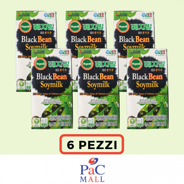PROMO 6 X VEGEMIL LATTE DI SOIA NERA CON CALCIO 검은콩칼슘두유 - 190ML