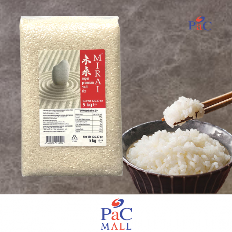 RISO MIRAI PREMIUM RISO PER SUSHI(RICE MEDIUM GRAIN) 5 kg